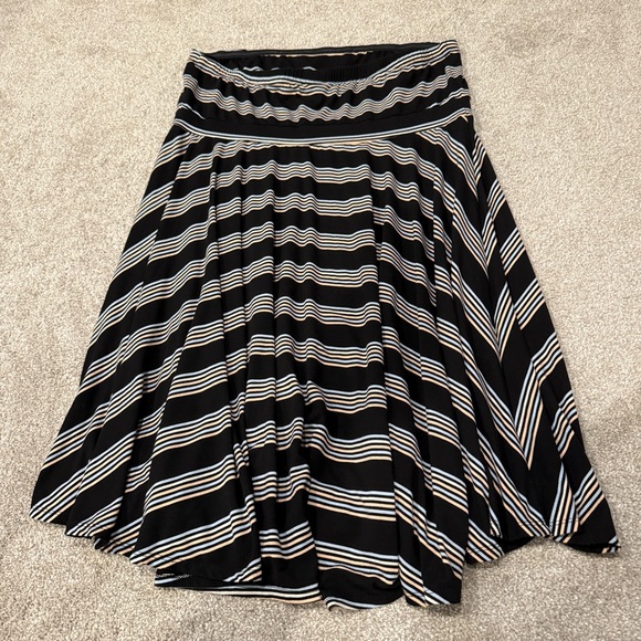 Torrid Black Blue Striped Jersey Stretch Flare Tube Top Skate Dress Plus Size 2 - Picture 3 of 9
